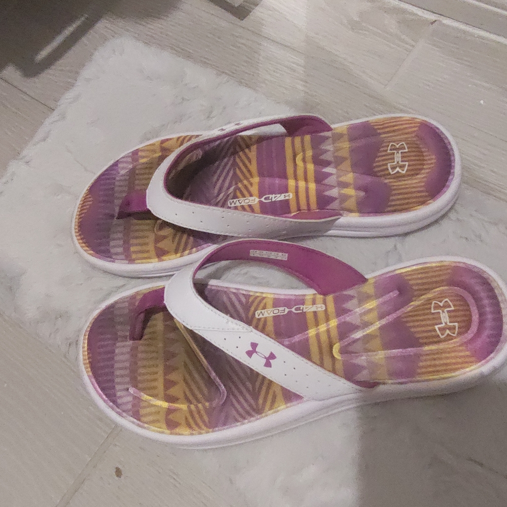 Under Armour Flip Flops with Colorful Pattern